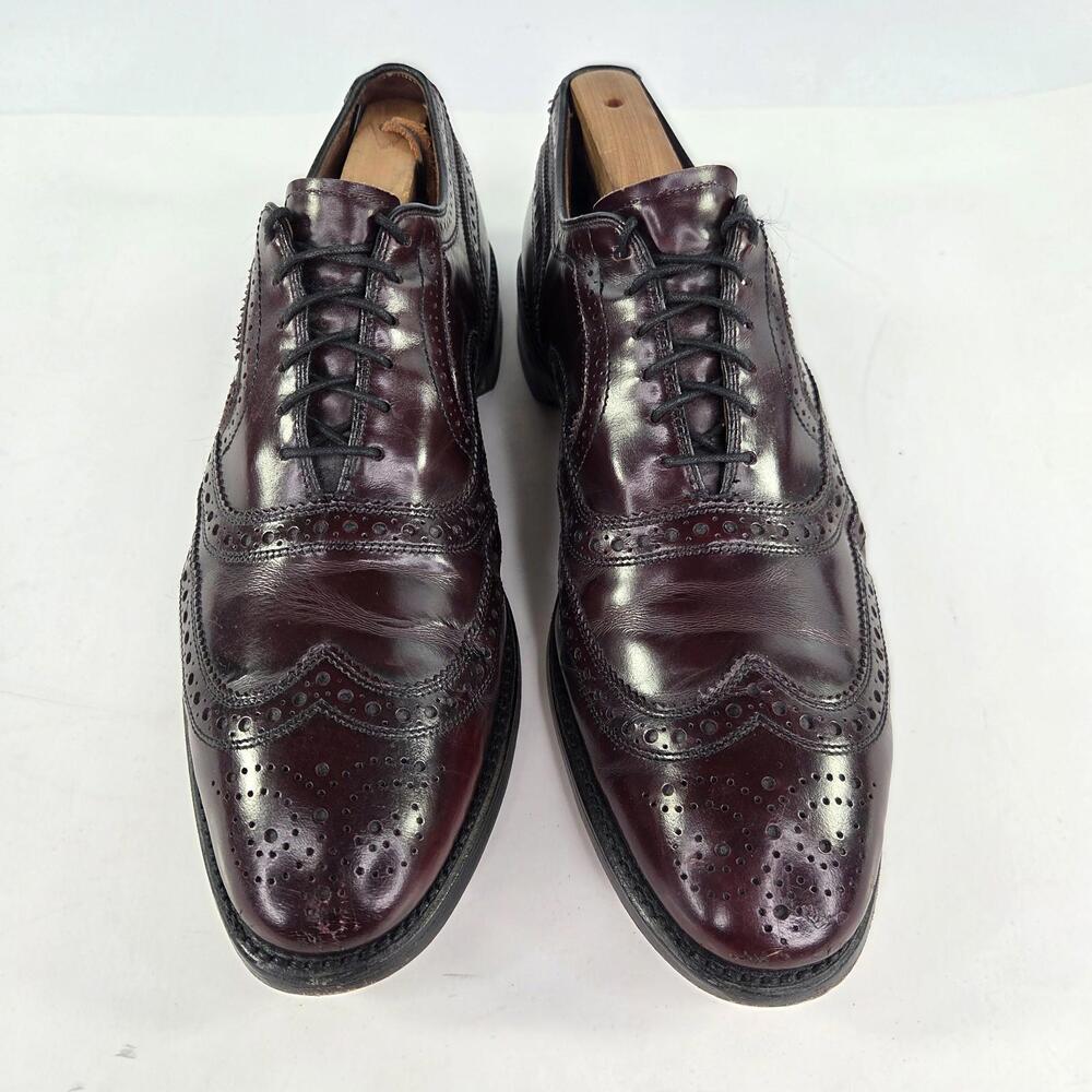 Allen Edmonds McAllister Mens Oxford US 10 C Narrow Leather Wingtip Brogue Shoes - Picture 4 of 10